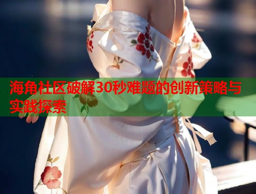 海角社区破解30秒难题的创新策略与实践探索